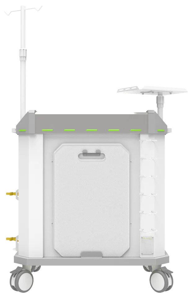 Carrinho de emergência BCT Basic Cart 001 da Udow Tecnologia, acabamento cinza
