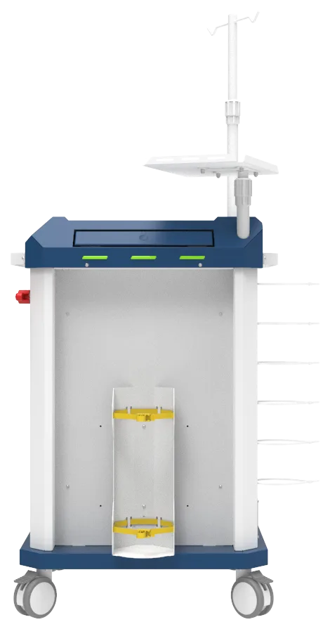 Carrinho de emergência BCT Basic Cart 002 da Udow Tecnologia, acabamento azul