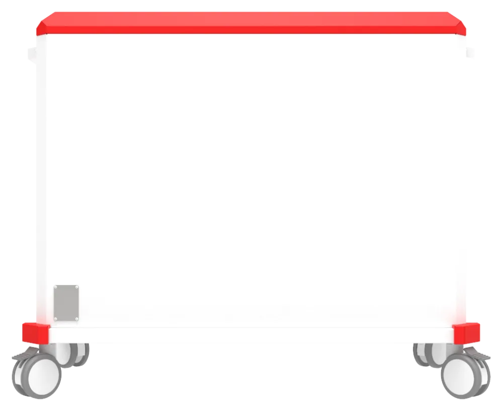 Carrinho de transporte BTC Basic Transport Cart 002 da Udow Tecnologia, acabamento vermelho